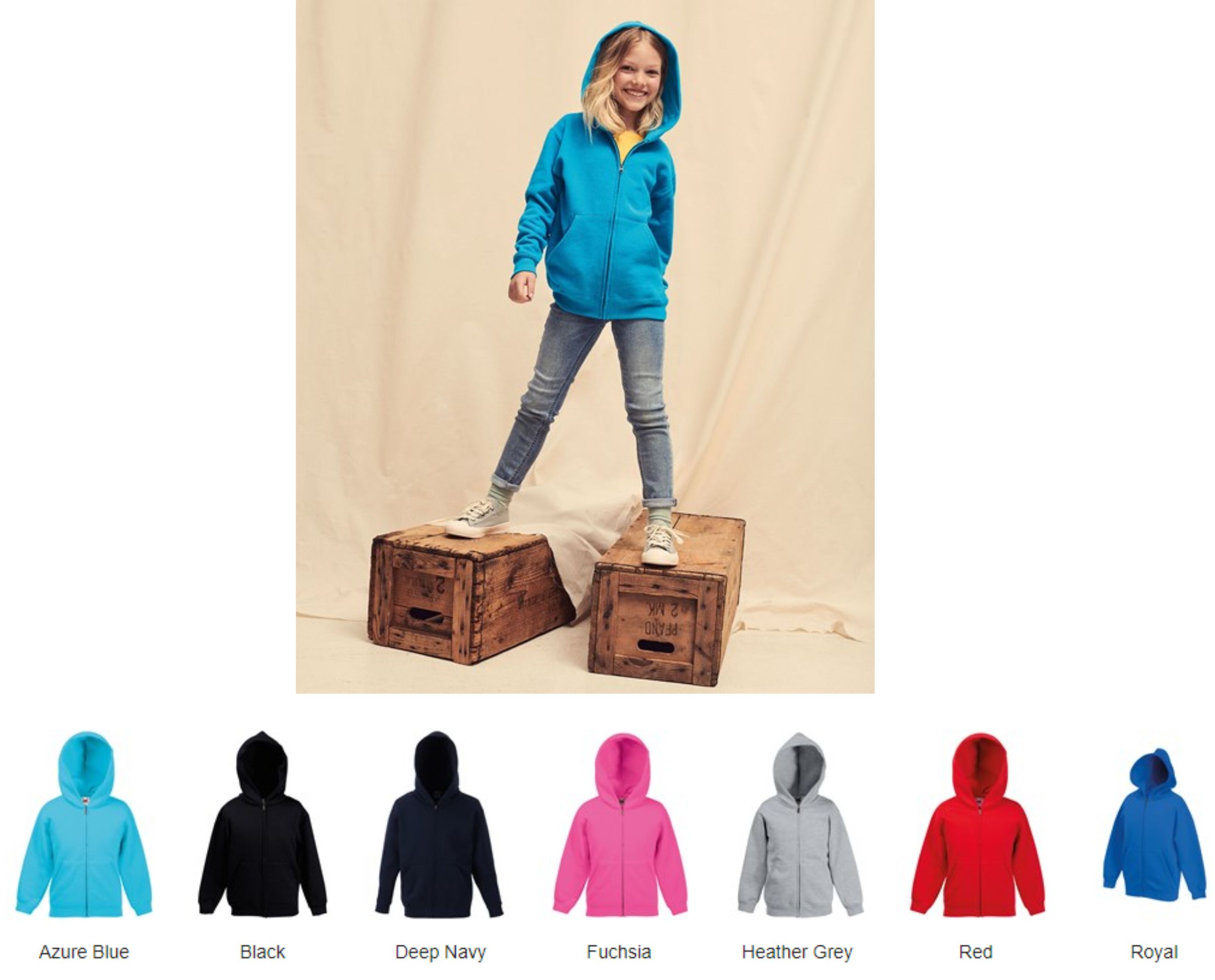 Fruit of the Loom SS16B Zip Hood Top - Click Image to Close